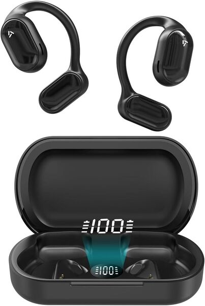ワイヤレスイヤホン Bluetooth 耳掛け式イヤホン 耳を塞がない Bluetooth5.3 マイク付き 空気伝導イヤホン