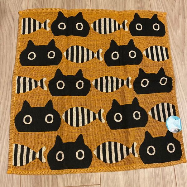 ハンカチ 猫 オレンジ ミニタオル