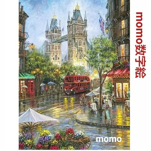 【18D9】数字絵 ペイントバイナンバー 油絵 大人の塗り絵