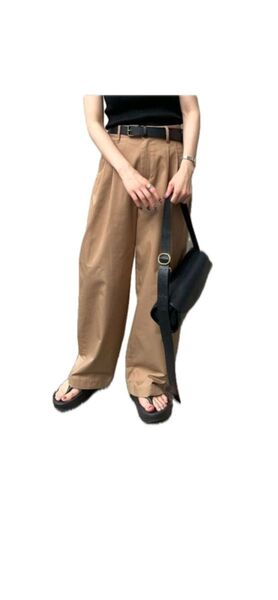 パンツ チノパン ツータックワイドストレートチノパンツ レディース 1chaku