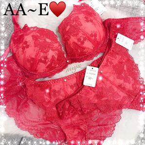 AA〜Eカップ★フラワーチュール 総レース★レッド/グリーン/ブラック/グレー/ブラウン★ブラジャーショーツ Tバック 3点セット 下着★みゆ