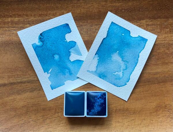 水彩絵の具 ハーフパン2ml 2色セット 碧