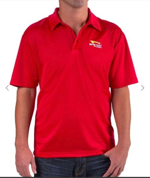 レア IN-N-OUT BURGER インアンドアウトバーガー アメリカ限定 オリジナル 半袖 ポロシャツ レッド XL 希少