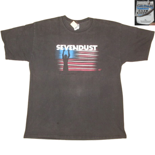 ★送料込み★ 2002年 ヴィンテージ 古着 SEVENDUST セブンダスト LIVE AGAIN ヘヴィロック ミクスチャーロック Tシャツ ロックT オルタナTシャツ