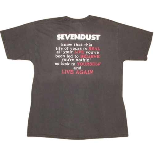 ★送料込み★ 2002年 ヴィンテージ 古着 SEVENDUST セブンダスト LIVE AGAIN ヘヴィロック ミクスチャーロック Tシャツ ロックT オルタナ