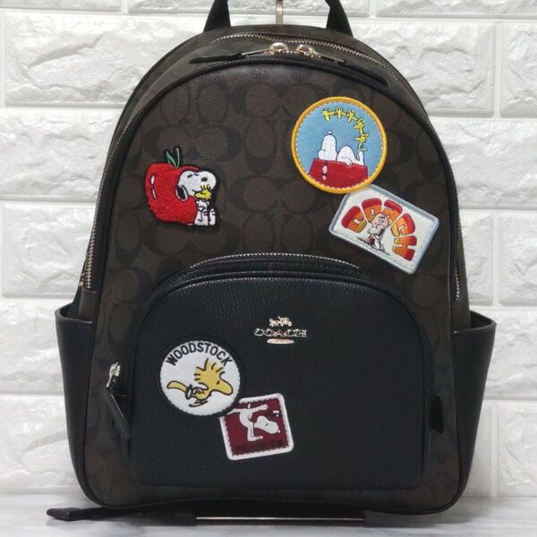 コーチ COACH スヌーピー コラボ リュック ブラウン ワッペン 未使用