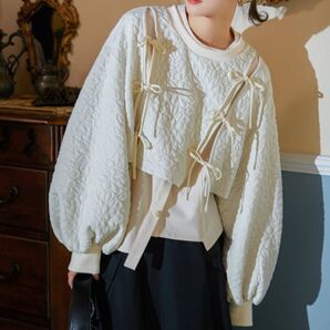 multi-piece slit short sweater