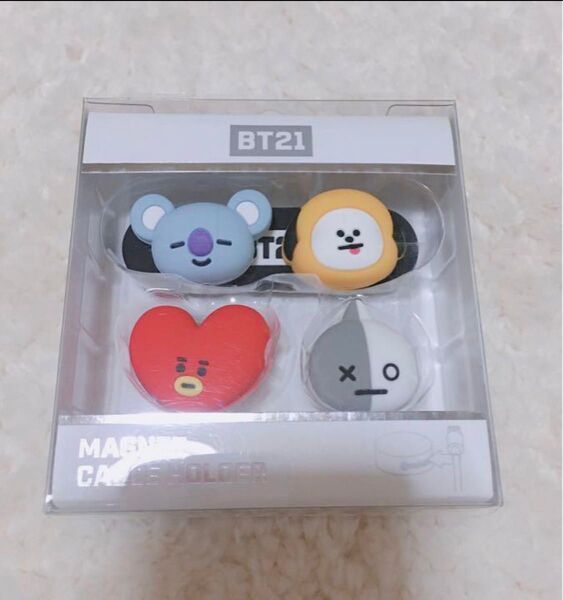 BT21 公式 フェイスマグネチック ケーブルホルダー マスコット