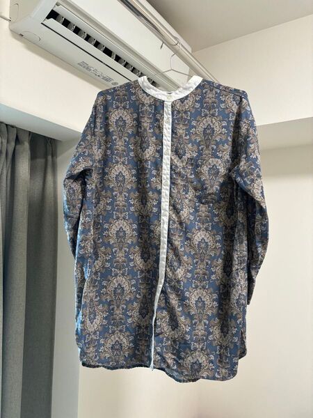 柄シャツ メンズ 七分袖 古着 総柄 ペイズリー柄 ヴィンテージ レトロ