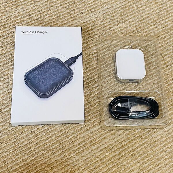新品未使用 AirPods ワイヤレス 充電器 チャージャー 白 TypeC
