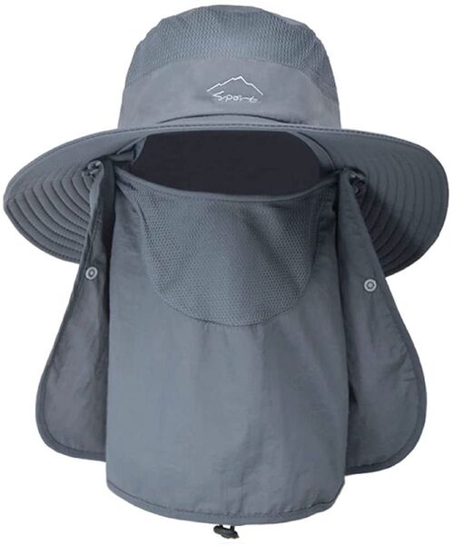 サファリハット つば広 帽子メンズ 超軽量 吸湿速乾 メッシュ UVカット 日焼け防止 2way 釣り 登山 アウトドア スポーツ