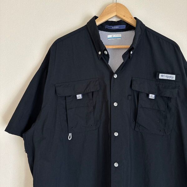 Columbia コロンビア pfg シャツ BAHAMA バハマ ブラック 黒 コロンビア 半袖シャツ 古着