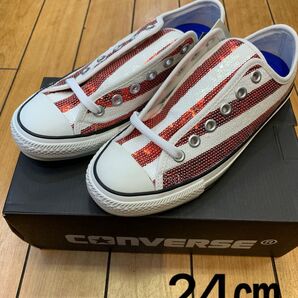 ☆新品☆コンバース オールスター SPANGLE USF OX スパンコール USF ロー ストライプ アメリカ レディース