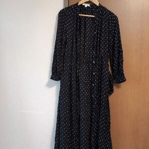 niko and ... ドット柄 長袖シャツ 黒 used ニコアンド