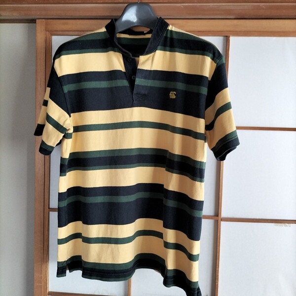 ポロシャツ ボーダー 半袖 ボーダー柄 CANTERBURY OF NEW ZEALAND グラフィック Tシャツ Lサイズ 綿100% ラグビー カンタベリー
