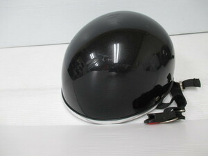 【中古】　★ 岡田商事 ★　ハーフ　ヘルメット　（フリーサイズ：57㎝～59㎝）　ブラック　125cc以下用　DOH-04.05.06