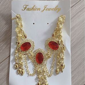《美品》アラジン ジャスミン ネックレス コスプレ アクセサリー 赤