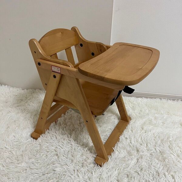 美品 澤田木工所 ベビー ローチェア ブラウン