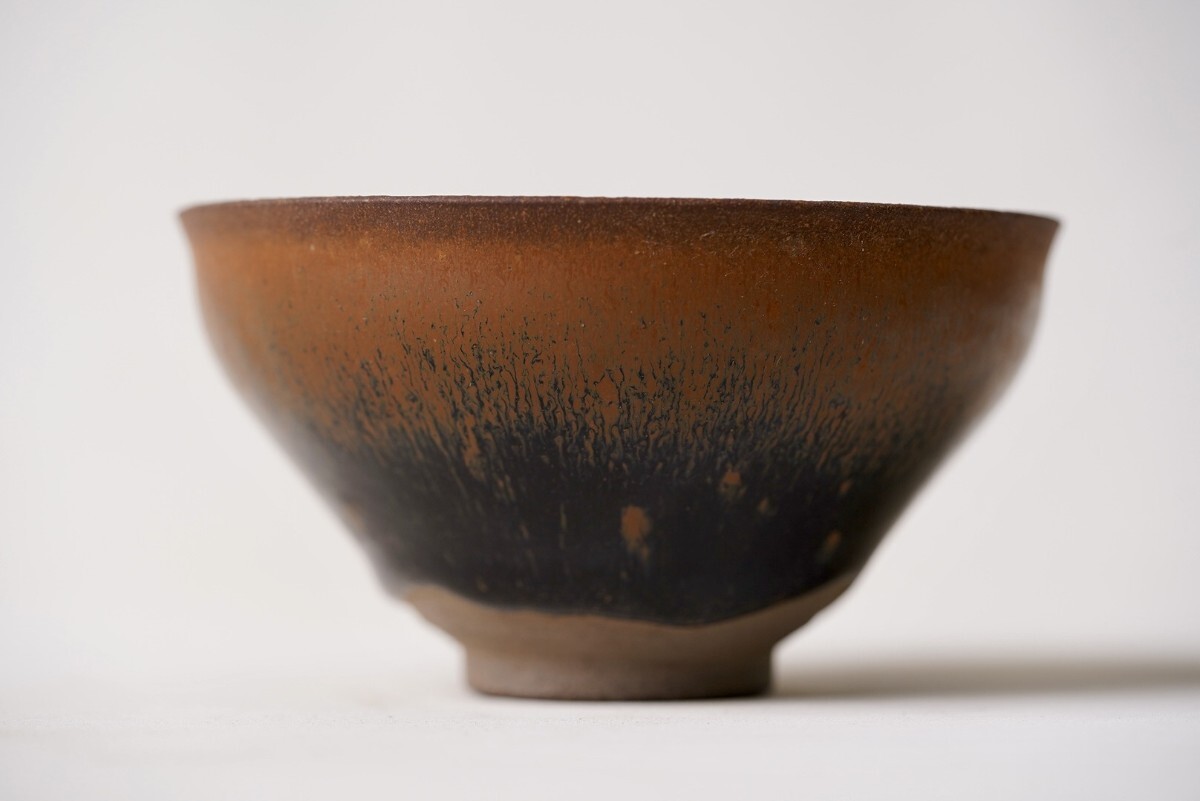 2024年新作入荷 柿釉天目茶碗、宋時代(検索用、中国、河南、唐物、宋代、建窯 宋