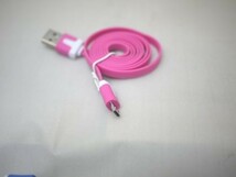マイクロUSBケーブル　1m　濃いピンク 　micro USB　充電器　スマホ_画像2