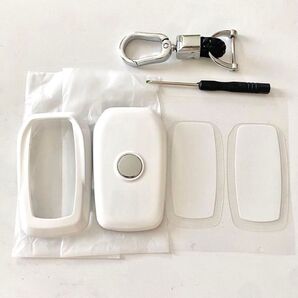 トヨタ用 スマート キーケース キーカバー キーホルダー オシャレ 高級 ホワイト 白 シンプル かわいい かっこいい