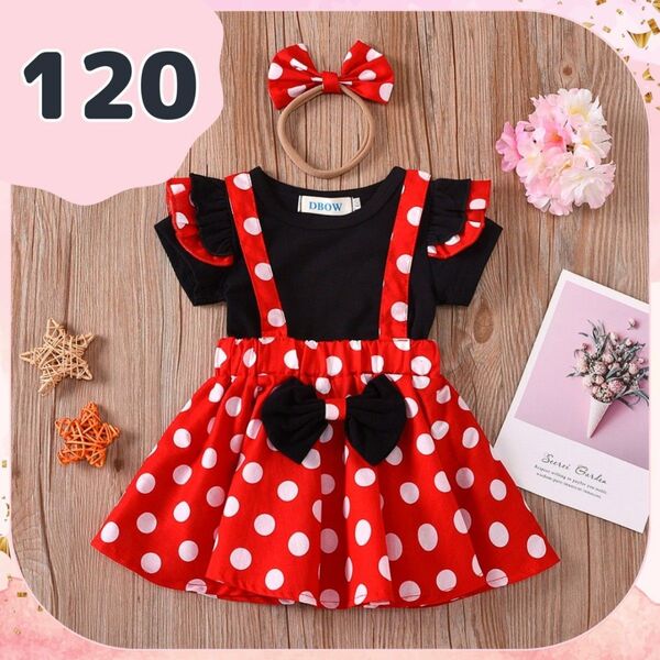 キッズ 子供服 120 コスプレ 衣装 ミニーカラー コスチューム セットアップ
