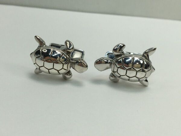 d1146 幻級希少レア 美品 ダンヒル dunhill シルバー925 純銀製 カメ タートル 亀 カフスボタン カフリンクス
