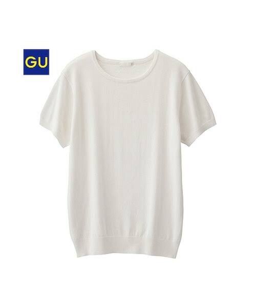 【GU】クルーネックセーター(半袖)A