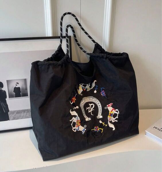 乗馬 馬 馬柄 Ball&Chain バッグ 黒 Lサイズ 新品