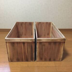 青森県 リンゴ箱 りんご箱 木製 木箱 2箱セット 焼き目付き