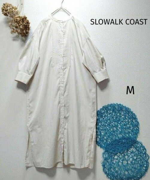 SLOWALK COAST スタンドカラーシャツワンピース M