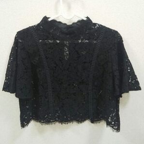 結婚式参列に☆黒色レースボレロ