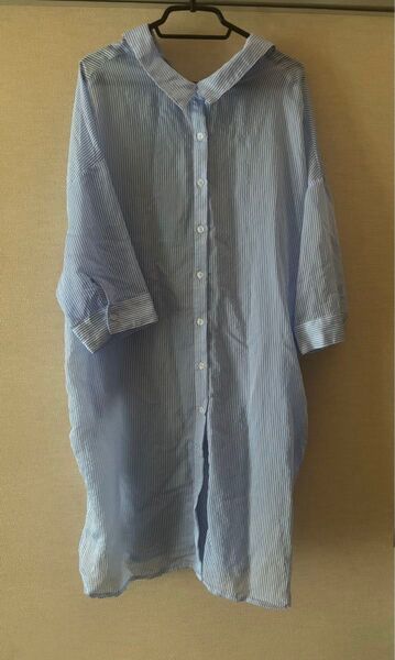 【w closet】後ろリボン付きチュニック丈ブラウス