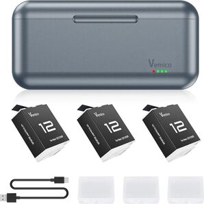 寒冷地 Hero 12 Enduro バッテリー 1800mAh×3個 低温環境下対応 H/9 Black カメラ【PS