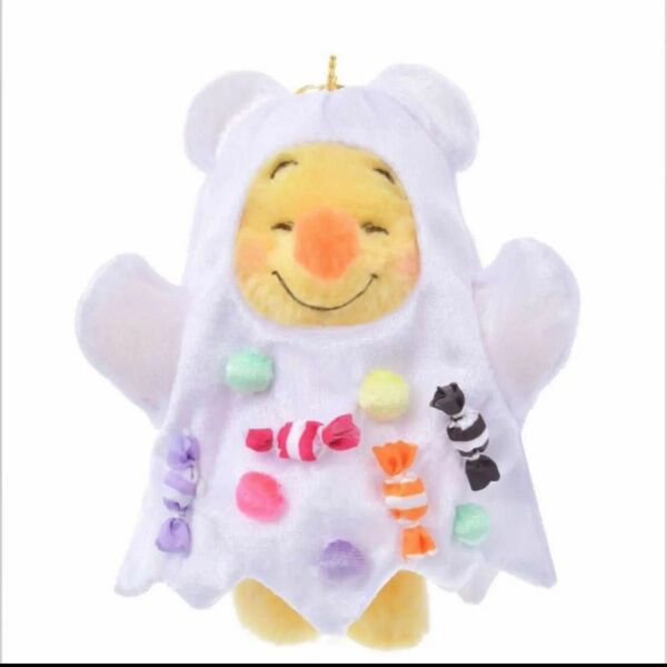 ディズニー ハロウィン プーさん ぬいぐるみキーチェーン 新品 オバケ