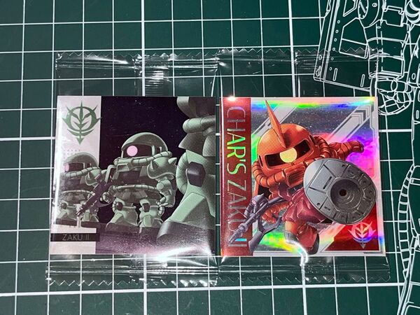 機動戦士ガンダム 量産型ザク シャア専用ザク ウエハースシール にふぉるめーしょん