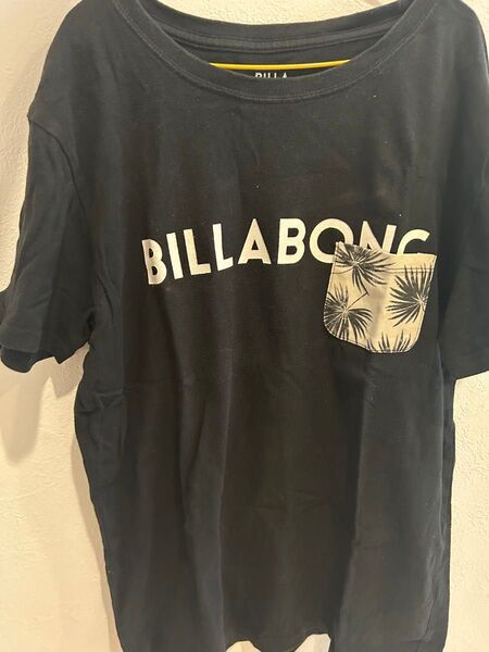 BILLABONG 黒 Tシャツ ポケット付き 半袖 メンズ レディース