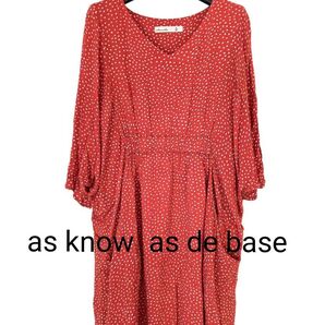 as know as de base ドット柄 ドルマン七分袖チュニック