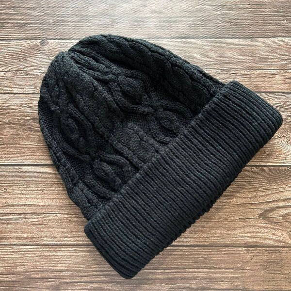 【美品】【新品・未使用】ニット帽 ニットキャップ 黒 ブラック