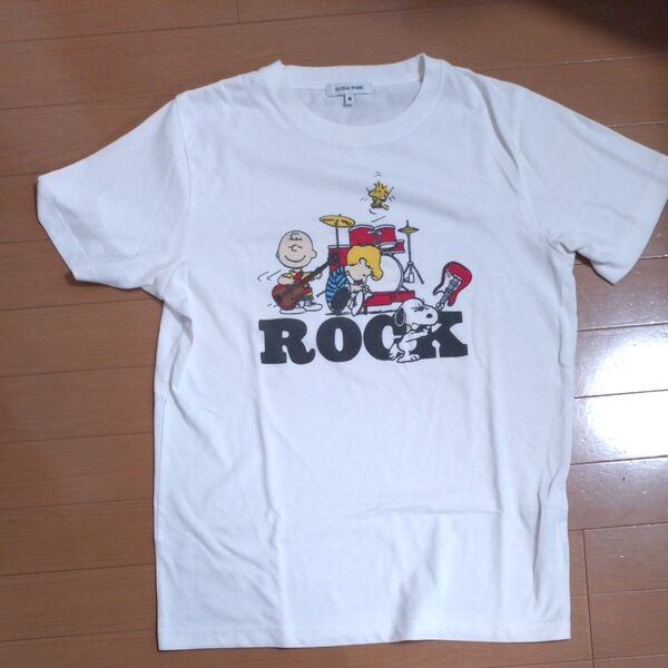 グローバルワーク ピーナツ スヌーピー コラボ メンズM Tシャツ バンド ROCK