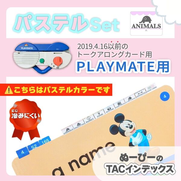 ●パステルインデックスセット TAC ディズニー英語システム wfc トークアロングカード プレイメイト ワールドファミリー