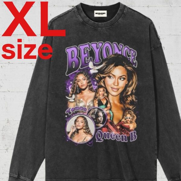 Beyonce ビヨンセ ヴィンテージ加工 RAP 長袖 Tシャツ XLサイズ