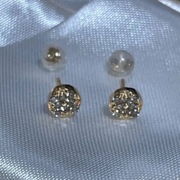 ピアス k18 ダイヤモンド ダイヤ 18k イエロゴールド