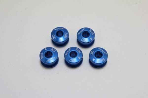 (519) チェーンリングボルト 5個 ブルー シングル アルミ CNC