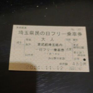 埼玉県民の日フリー乗車券 使用済み 東武