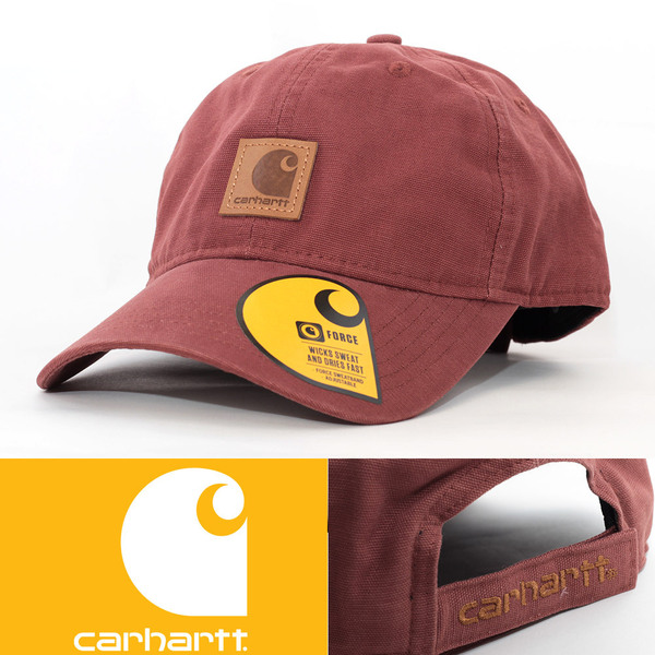 ローキャップ 帽子 カーハート Carhartt 100289 Cotton Canvas Baseball Cap レッド系 5GYHY USA ワークウェアブランド