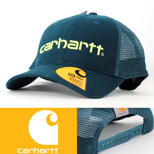 メッシュキャップ 帽子 カーハート Carhartt 101195 Canvas Mesh-Back Logo Baseball Cap ナイトブルー 3HJPM USA