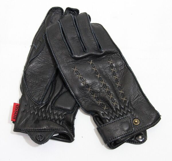 【56%引】ロッソスタイルラボ RSG-239 ブラック(M)ステッチ レザー グローブ
