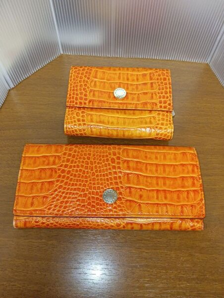 FURLA ワニ革 長財布 折財布 2点セット