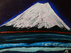 ≪国美協≫TOMOYUKI・友之、『富士山・山水』、油彩画、F8号：45,5cm×37,9cm、油絵一点物、新品高級油彩額付、直筆サイン・真作保証付